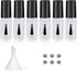Empty Nail Polish Bottles: 5ML, 6PCS Small Glass Refillable Containers with Round Brush, Mixing Balls & Funnels.