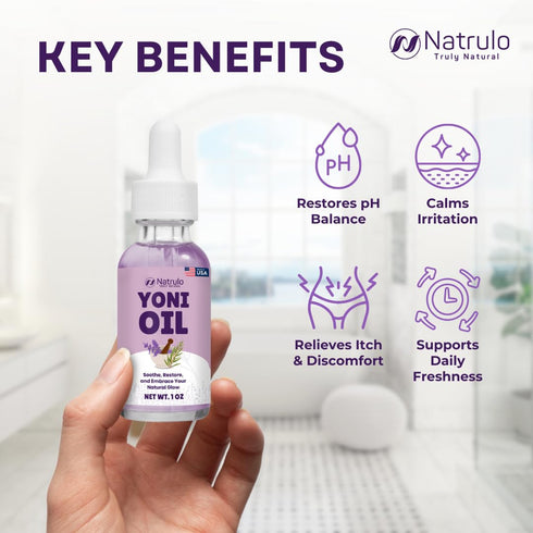 Yoni Oil Natural Feminine Oil for Women, Odor Control, Dark Spots, Ingrown Hairs & Skin Brightening pH Balanced