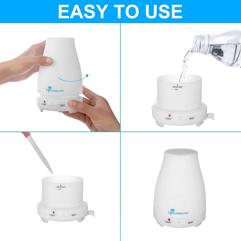 Diffuserlove 2 Pack Essential Oil Diffuser 200ML, Remote Control Ultrasonic Aromatherapy Humidifiers for Office