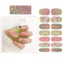 SIUSIO 112pcs Nail Wraps, 8 Sheets Full Nail Polish Strips, Gradient Glitter Stickers with Crystal Glass Nail Files