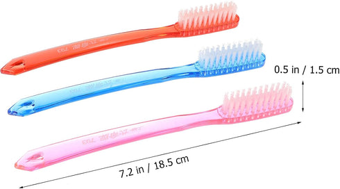 HEALLILY Super Bristle Toothbrush, 12 Pack for Adults, Hard Bristles for Stain Removal, Compact Travel Size