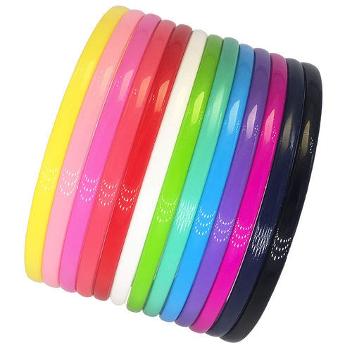 Yazon 8mm Colorful Plastic Teeth Headbands for Girls & Women, Pack of 13