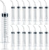 TIHOOD 15PCS 12ml/cc Plastic Syringes, Disposable Irrigation Syringe for Oral Care, Animal Feeding with Measurement