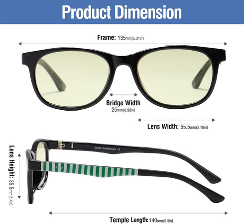 DUCO Blue Light Glasses for Kids, Boys & Girls, Blue Ray Blocking Glasses for Computer Gaming TV