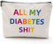 Diabetic Supplies Travel Bag Gifts Set, Funny Diabetes Glucose Meter Case Organizer with Blood Sugar Log Book and