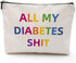 Diabetic Supplies Travel Bag Gifts Set, Funny Diabetes Glucose Meter Case Organizer with Blood Sugar Log Book and