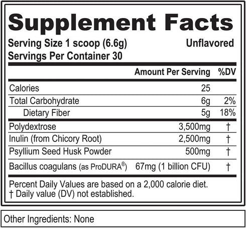 Evlution Nutrition FiberMode - Fiber + Probiotic Powder for Digestive Health, 30 Servings, Gluten Free & Vegan