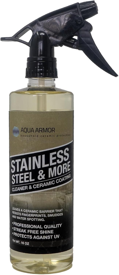 Stainless Steel Cleaner and Polish with Si02 Ceramic Sealer to Resist Fingerprints, Smudges, and Water Spots