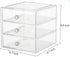 Makeup Drawer Organizer Box with 3 Drawers, Acrylic Cosmetic Display Case Vanity Organizer Jewelry Storage Box Stackable Storage for Cosmetics, Skin Care, Bathroom, Countertop, Clear by AJIODA
