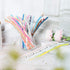 50 Pack Bent Reusable Straws, BPA-Free, 9" Colorful Hard Plastic Stripe Drinking Straw with Cleaning Brush