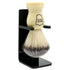 Parker Synthetic Shaving Brush, Faux Cream Handle, Stand Included