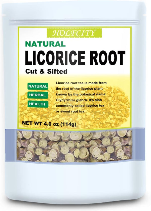 Natural Licorice Root, Cut & Sifted, 4.0oz (114g), 100% Licorice Herbal Root