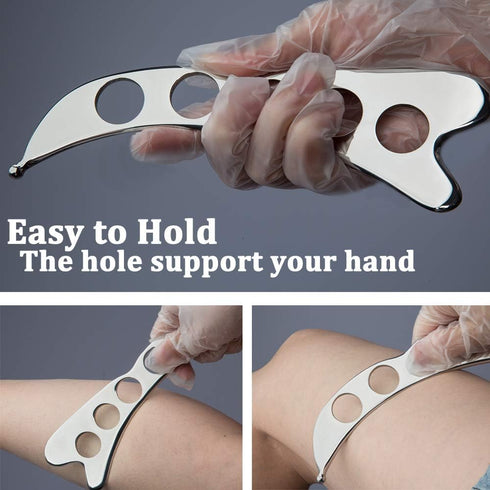 FeelFree Sport Stainless Steel Guasha Scraping Massage Tool for Soft Tissue, Physical Therapy for Back, Legs, Neck