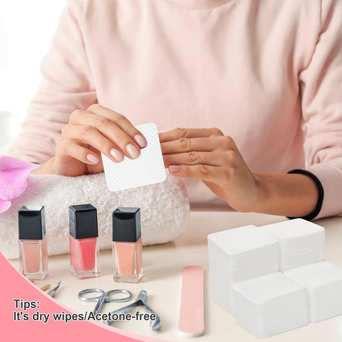 Lint Free Nail Wipes, 1000PCS Nail Polish Remover Wipes, Super Absorbent Soft Wipes for Nail Art and Eyelash Extensions