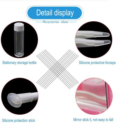 AHIER Portable Contact Lens Case Travel Kit, Mirror + Bottle + Tweezers Holder, Black