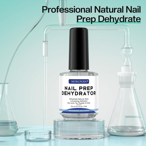 Morovan Acid Free Professional Nail Dehydrator Prep for UV Gel Polish Acrylic Nails, Fast Dry Natural Nail Primer