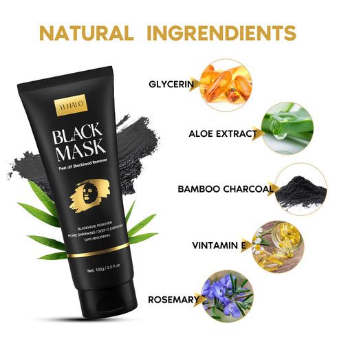 Blackhead Remover Mask Kit, Charcoal Peel Off Facial Mask with Brush and Extractors for Deep Cleansing