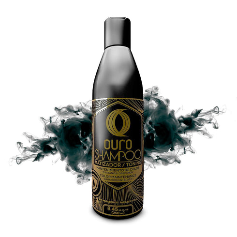 OURO Color-Enhancing Shampoo for Dark Brown & Black Hair, Neutralizes Yellow Tones, 8.45OZ