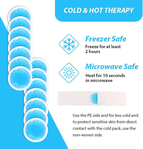 NEWGO Small Ice Packs for Injuries, 14 Pack Round Ice Packs for Face, Hot and Cold Gel Circular Cold Compress