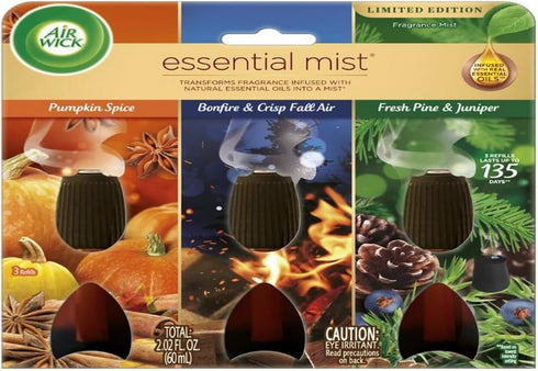 Air Wick Essential Mist – Triple Refill Multi-fragrance Pack - 3 Refills