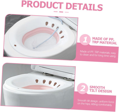 HAKIDZEL Portable Sitz Bath Basin with Anti-Spill Overflow Protection for Postpartum Care Perineal Relief and Menstrual