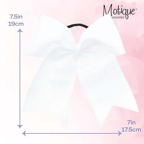 White Jumbo Bow Pony with Tails