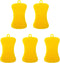 Yellow 5 Pcs Silicone Cleaning Scrubber, Colored Sponges for Dishes and Kitchen Cleaning