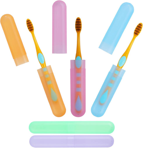 20PCS Portable Toothbrush Case Set - Breathable Holder, Dust-proof Storage, Mixed Color for Daily and Travel Use