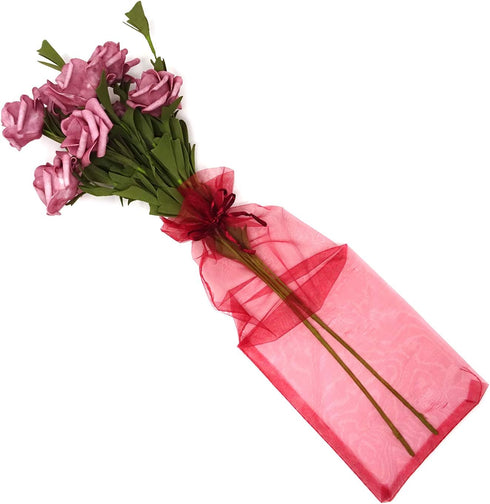 Honbay 24-Pack Sheer Organza Wine Bottle Gift Bags with Drawstring for Elegant Decoration