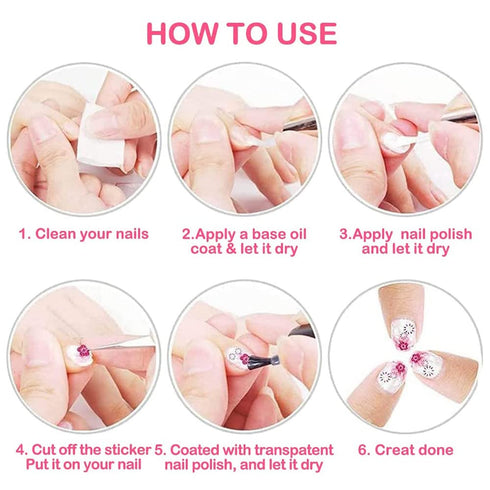 Valentine Day Nail Art Stickers - 3D Self Adhesive Romantic Love Heart Nail Decals for Women Girls DIY Manicure