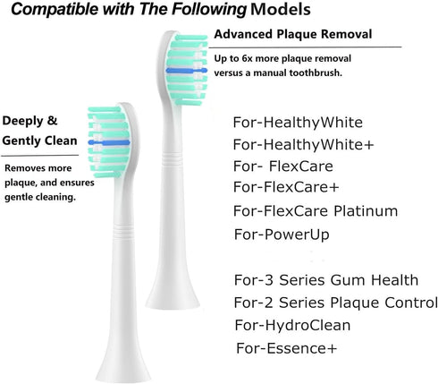 WEQNNM Sonicare:10 Pack 4100 6100 Replacement Toothbrush Heads Compatible with Philips Professional Electric Brush