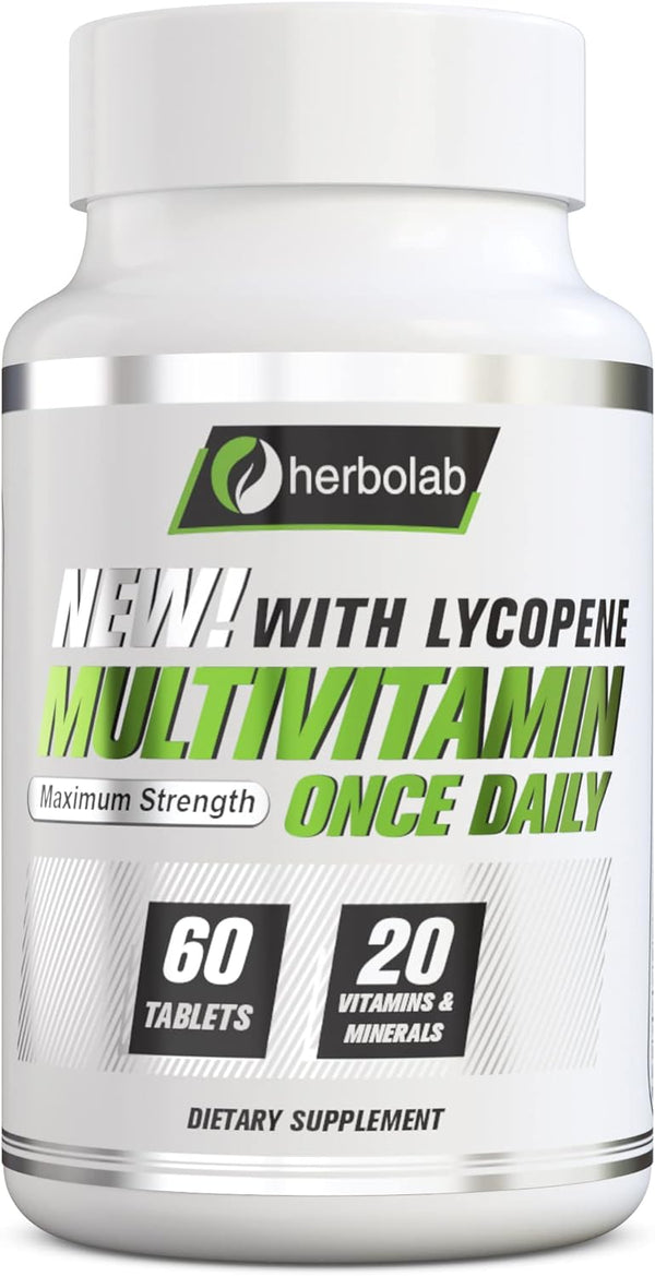 Multivitamin Once Daily, 60 Count, Max Strength Vitamins A, C, D, E, K, B1, B2, B6, B12, Niacin, Calcium