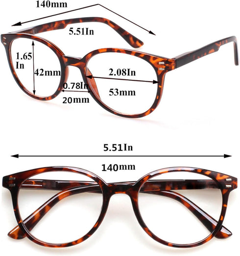 3 Pack Reading Glasses, Spring Hinge Stylish Readers Black/Tortoise for Men and Women (3 Mix, 2.0) Medium