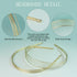 Multi Layers Metal Headbands for Women - Set of 2 Elegant Gold Tone Head Bands with Rhinestones for Bridal and Special