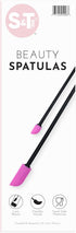 S&T INC. Makeup Spatula, Large and Mini Silicone Spatula Set for Cosmetics, 2 Piece Set, Black/Pink