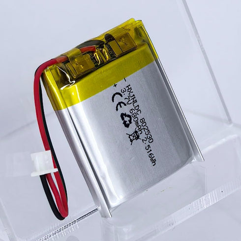 HXJNLDC 3.7V 680mAh 802530 3.7-5V 2-Wire DC Rechargeable Lithium Polymer Battery, Suitable for DIY Electronic Products