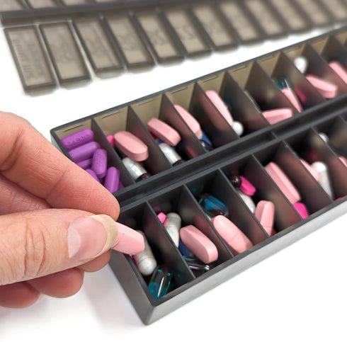Once-a Day Monthly Pill Organizer Removable Lid for Easy Loading - Large Compartment Pill Box Medications for Entire