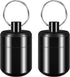 Pill Keychain Holder - Small Waterproof Pill Box Organizer Portable Pill Holder Keychain (Black, 2PCS)