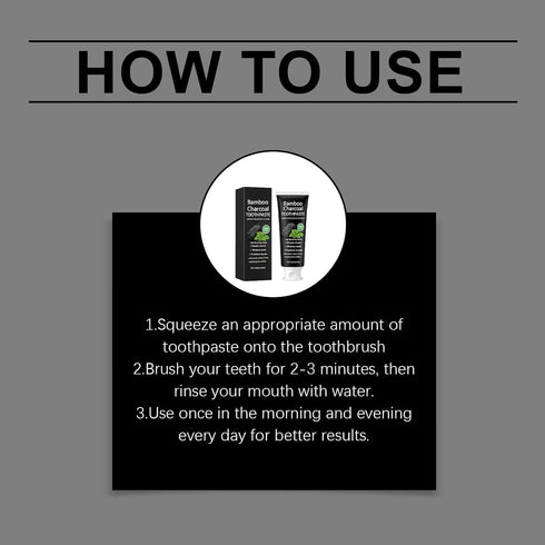KSVNOTF 120g, Care.(3pcs) Bamboo Charcoal Stain-Removing Toothpaste, Whitens Teeth, Easy to Use, for Daily Oral