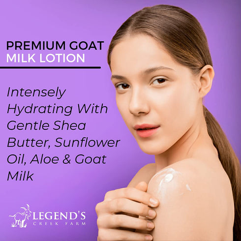 Legend's Creek Farm Goat Milk Lotion, Moisturizing Body Lotion for Body, Hand & Face, 9 oz with Shea Butter