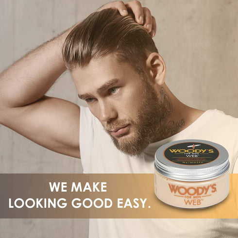 Woody's Web Styling Pomade for Men, Texturizing Wax with Matte Finish, Flexible Hold, 3.4 Oz (2 Pack)