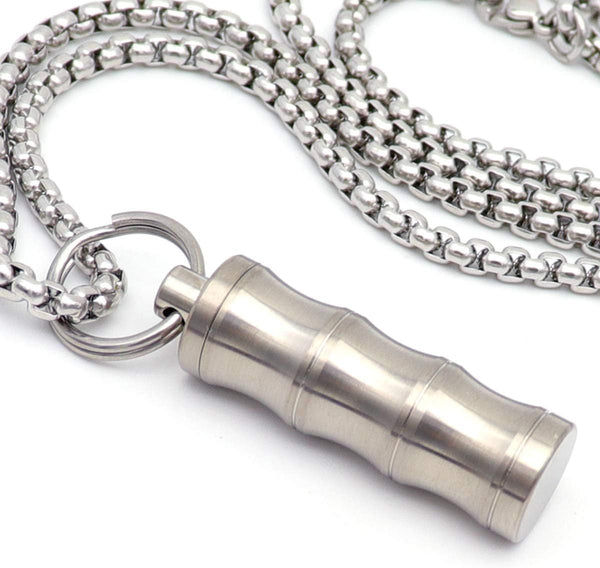 Titanium Small Pill Box Necklace, Mini Waterproof Keychain Pill Holder, Lightweight Pendant for Purse