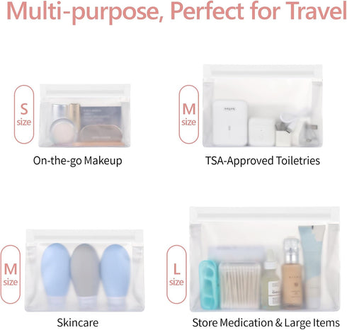 PACKISM Leak Proof Clear Toiletry Bag, TSA Approved with Reinforced Seams, Reusable Clear Travel Bags for Toiletries