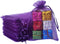 100pcs Organza Drawstring Gift Bags - 5x7 Inches Sheer Fabric Mesh Purple Pull String Sack for Jewelry, Party Favors