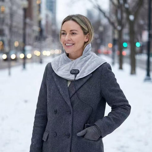 Yondaha 3 Settings, Heated Neck and Shoulder Wrap USB Electric Scarf with Vibration Massage, Cordless for Stiff