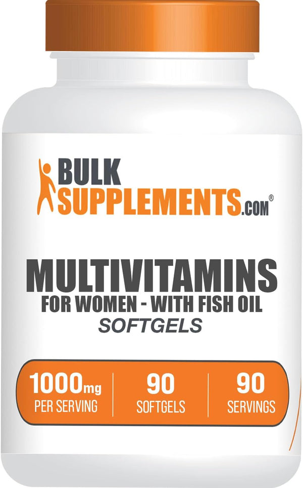 BulkSupplements.com Multivitamin for Women Softgels, 90 Count, Women's Multivitamin with Iron
