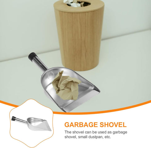 1pc Stainless Steel Dustpan - Heavy Duty Dustpan for Debris Cleaning, Plastic Office Small Shovel