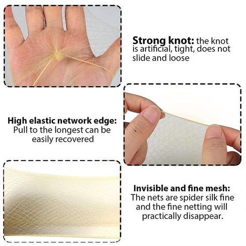 Polly Online 50PCS Invisible Elastic Edge Hair Nets, 20" Blonde Mesh Bun for Ballet Dance