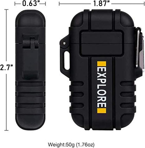 LcFun Electric Lighter - Plasma Lighter Waterproof Arc Lighter, Windproof USB Rechargeable with Emergency Whistle
