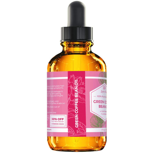 Leven Rose 100% Natural Pure Cold Pressed Green Coffee Bean Oil, 1 oz Bottle for Eyes, Face, Skin, Hair